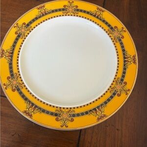 Versace Yellow and Gold Decorative Dinner Plate “Barocco”